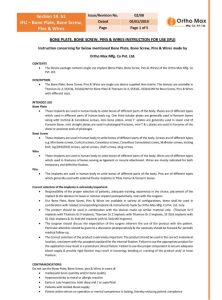 Bone Plates, Bone Screws, Pins & Wires Instructions for Use (IFU)​