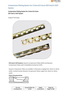Compression Plating System use techniques Surgical Techniques