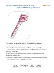 Locking Compression Plating System for Small Fragment Surgical Techniques
