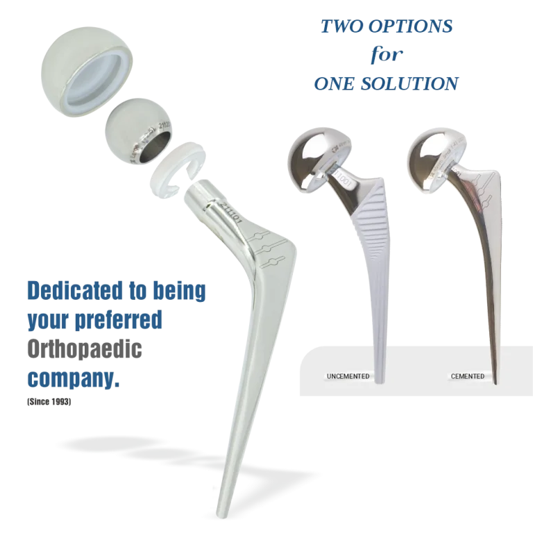 Hip Solution cemented and uncemented