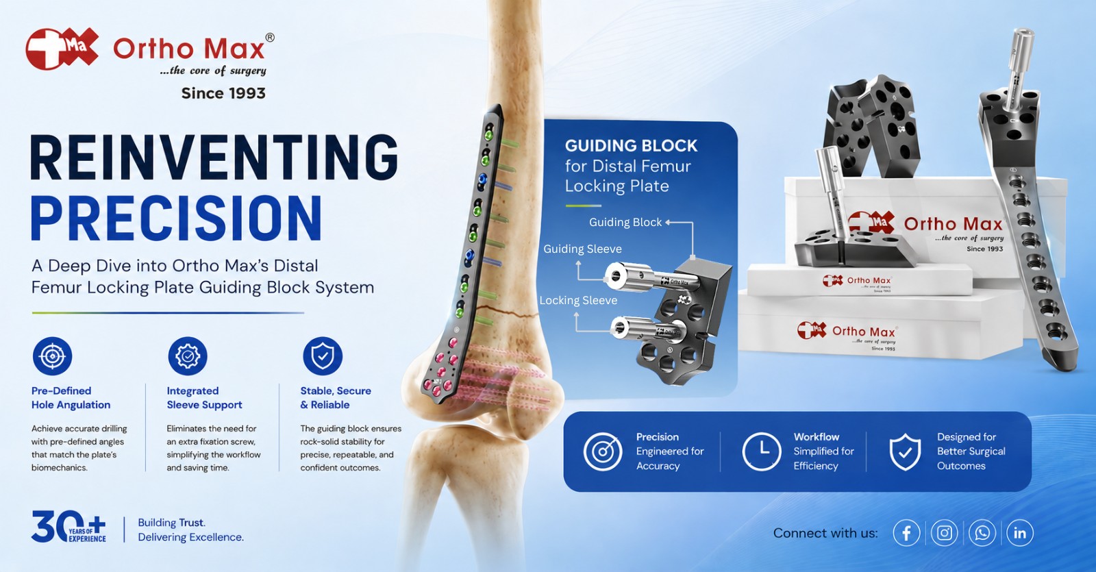 Distal Femur Locking Plate with BLOCK OrthoMax® Mfg Co Pvt ltd
