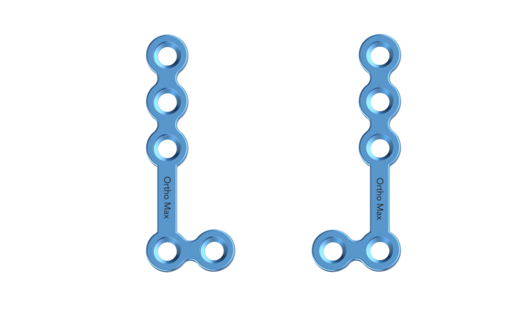 Titanium L Shape plate 90ᵒ XB 3+2H 2mm